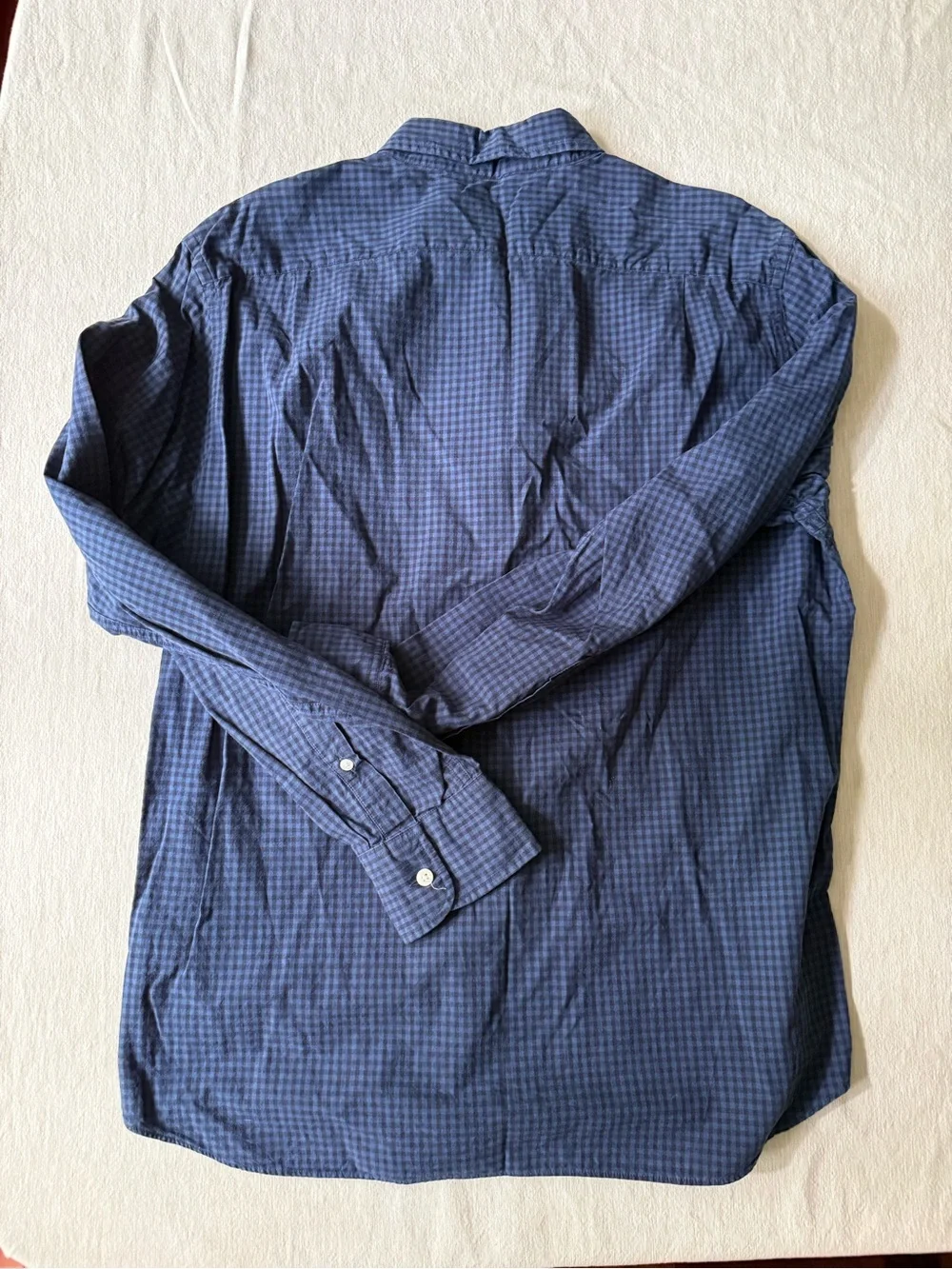 Men's Navy Check Button-Down size L excellent condition!